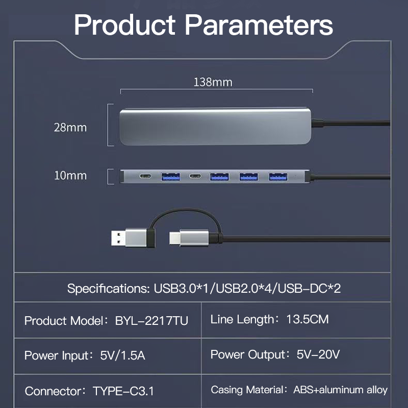 FUALLBOX Computer Docking Stations, Collect 8 Interfaces Including USB 2.0 *3, USB 3.0 *1, USB-C *1, 3.5 Audio *1, TF *1, and SD *1